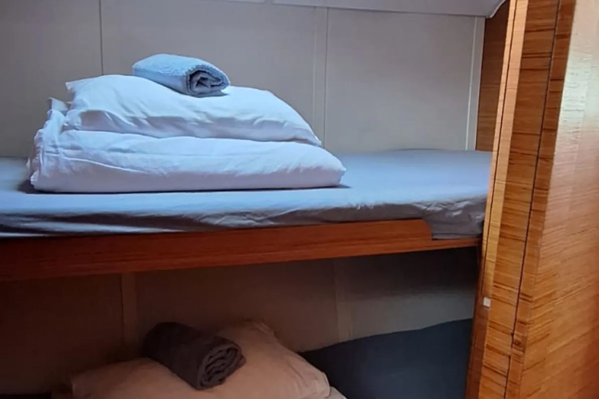 Cabin on Lasta, a Elan Impression 45 sailboat at Grad Šibenik, Croatia
