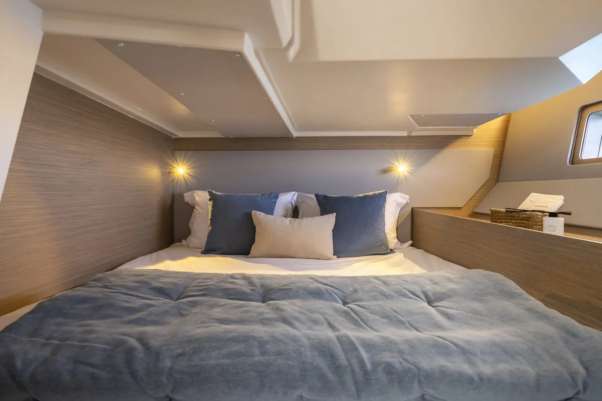 Cabin on Beneteau Oceanis 52, a sailboat at Athens, Greece
