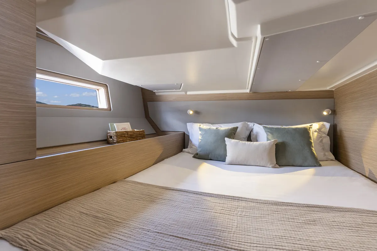 Cabin on Beneteau Oceanis 52, a sailboat at Athens, Greece