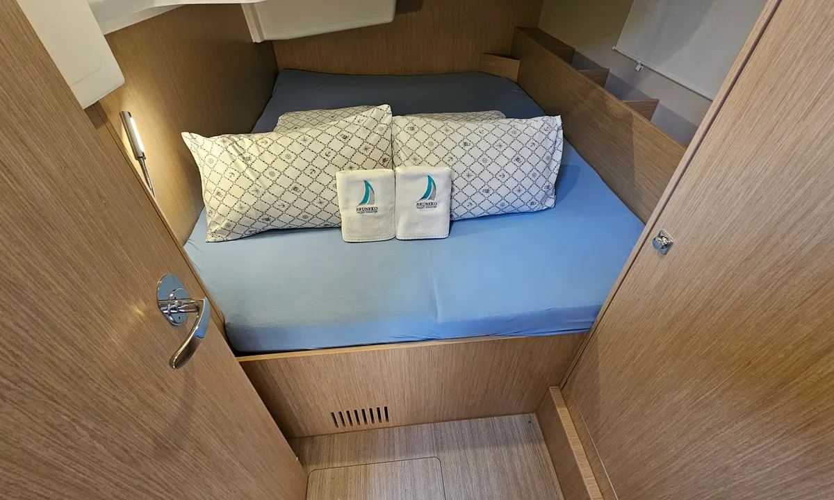 Cabin on Euphoria, a Bavaria C38 sailboat at Zadar, Croatia