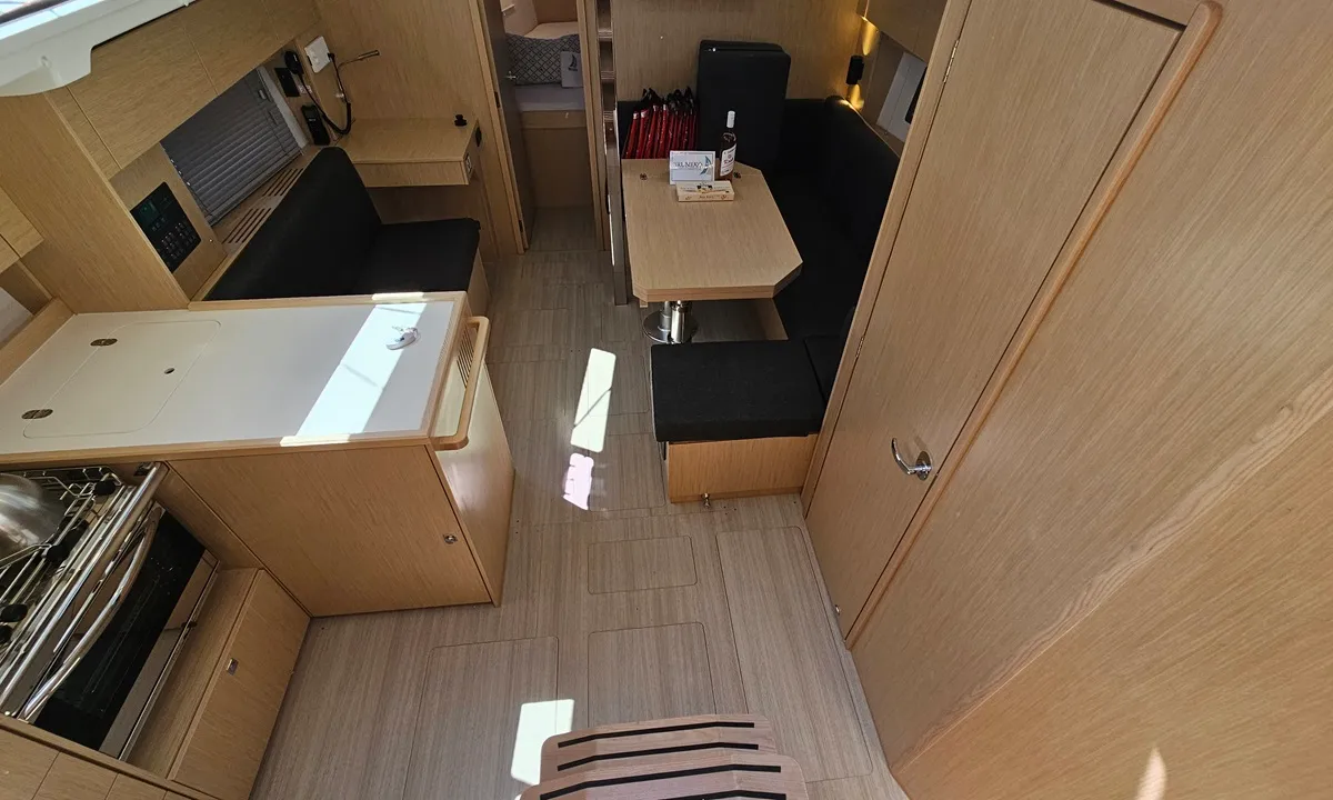 Salon of Euphoria, a Bavaria C38 sailboat at Zadar, Croatia