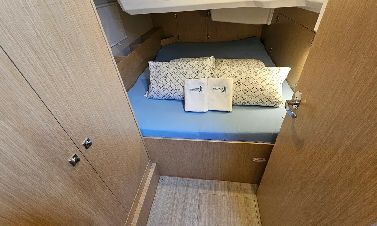 Cabin on Euphoria, a Bavaria C38 sailboat at Zadar, Croatia
