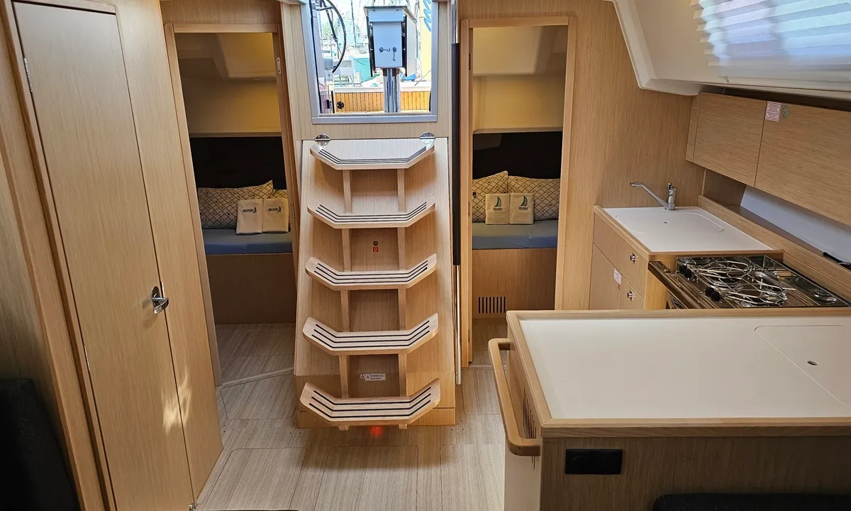 Salon of Euphoria, a Bavaria C38 sailboat at Zadar, Croatia