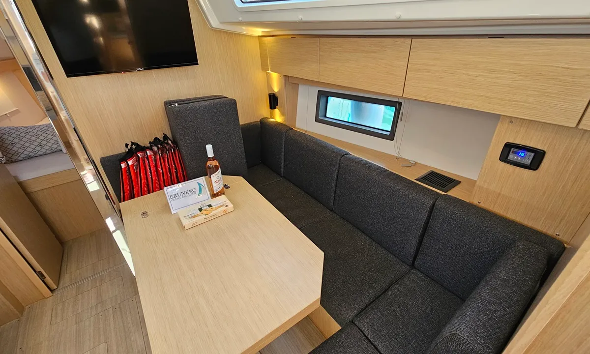 Salon of Euphoria, a Bavaria C38 sailboat at Zadar, Croatia