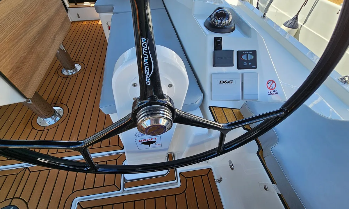 Cockpit of Euphoria, a Bavaria C38 sailboat at Zadar, Croatia