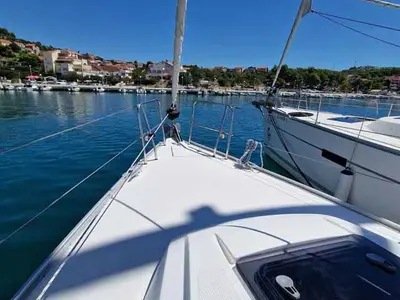 Deck of Polo, a Bavaria Cruiser 37 sailboat at Grad Pula, Croatia