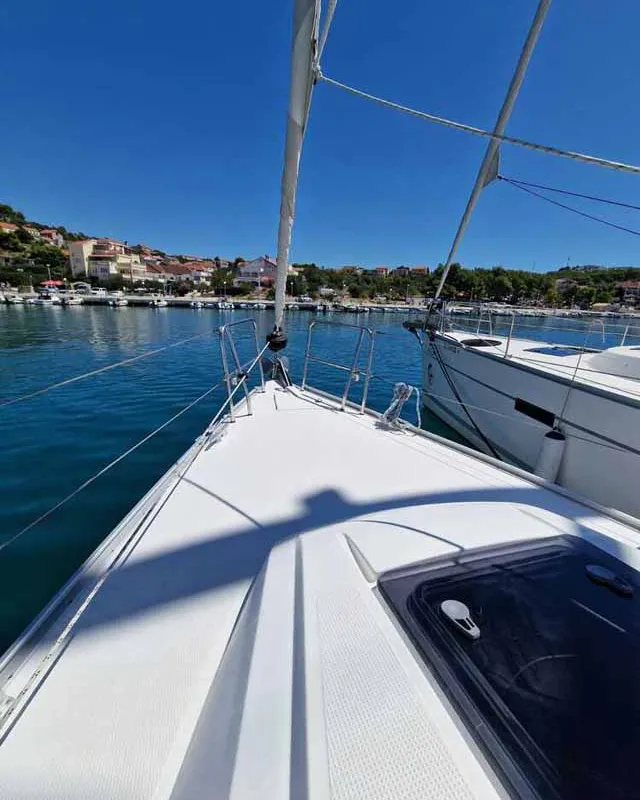 Deck of Polo, a Bavaria Cruiser 37 sailboat at Grad Pula, Croatia