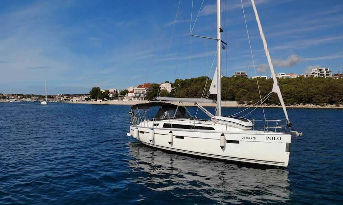 Exterior view of Polo, a Bavaria Cruiser 37 sailboat at Grad Pula, Croatia