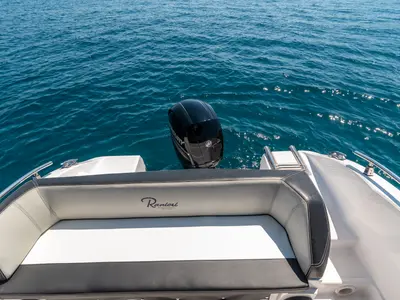 Deck of Ranieri 21, a Gulet Voyager 21 motorboat at Grad Trogir, Croatia