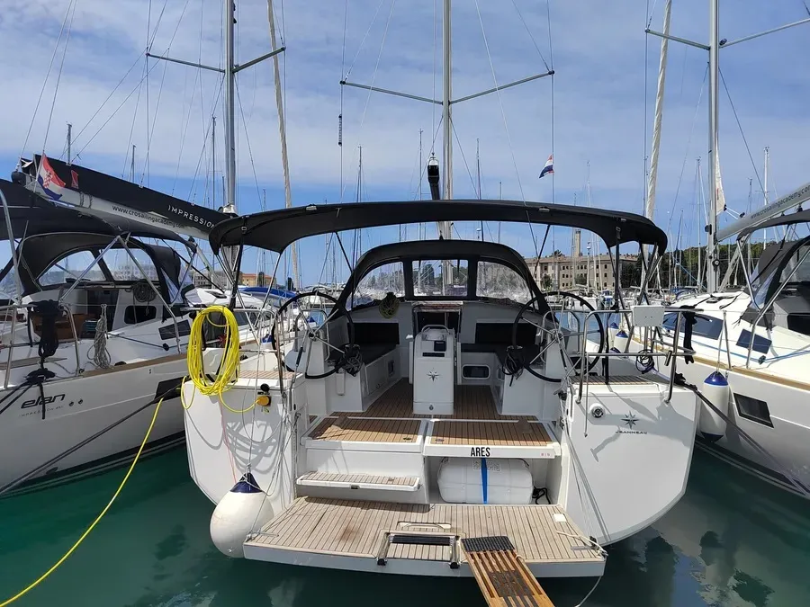 Exterior view of Ares, a Jeanneau Sun Odyssey 440 sailboat at Pula, Croatia
