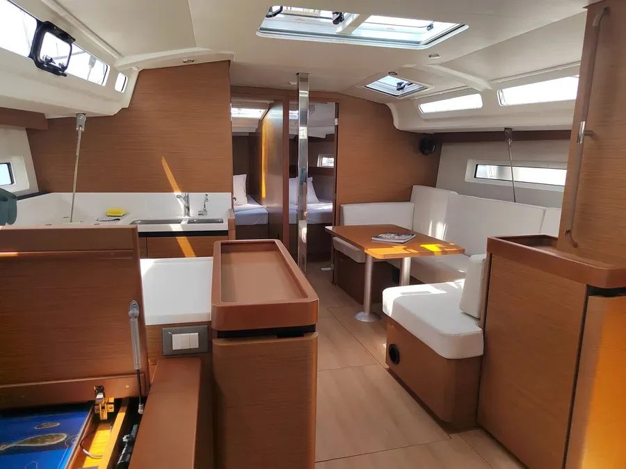Salon of Ares, a Jeanneau Sun Odyssey 440 sailboat at Pula, Croatia