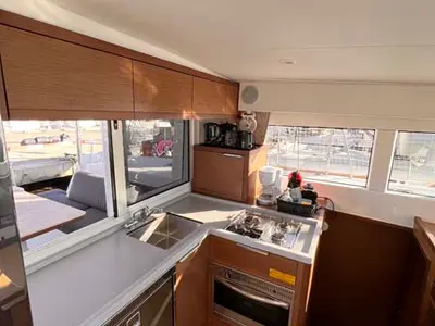 Galley of Laurelli, a Lagoon 40 catamaran at Grand Anse, Grenada