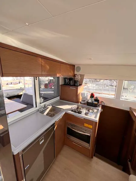 Galley of Laurelli, a Lagoon 40 catamaran at Grand Anse, Grenada