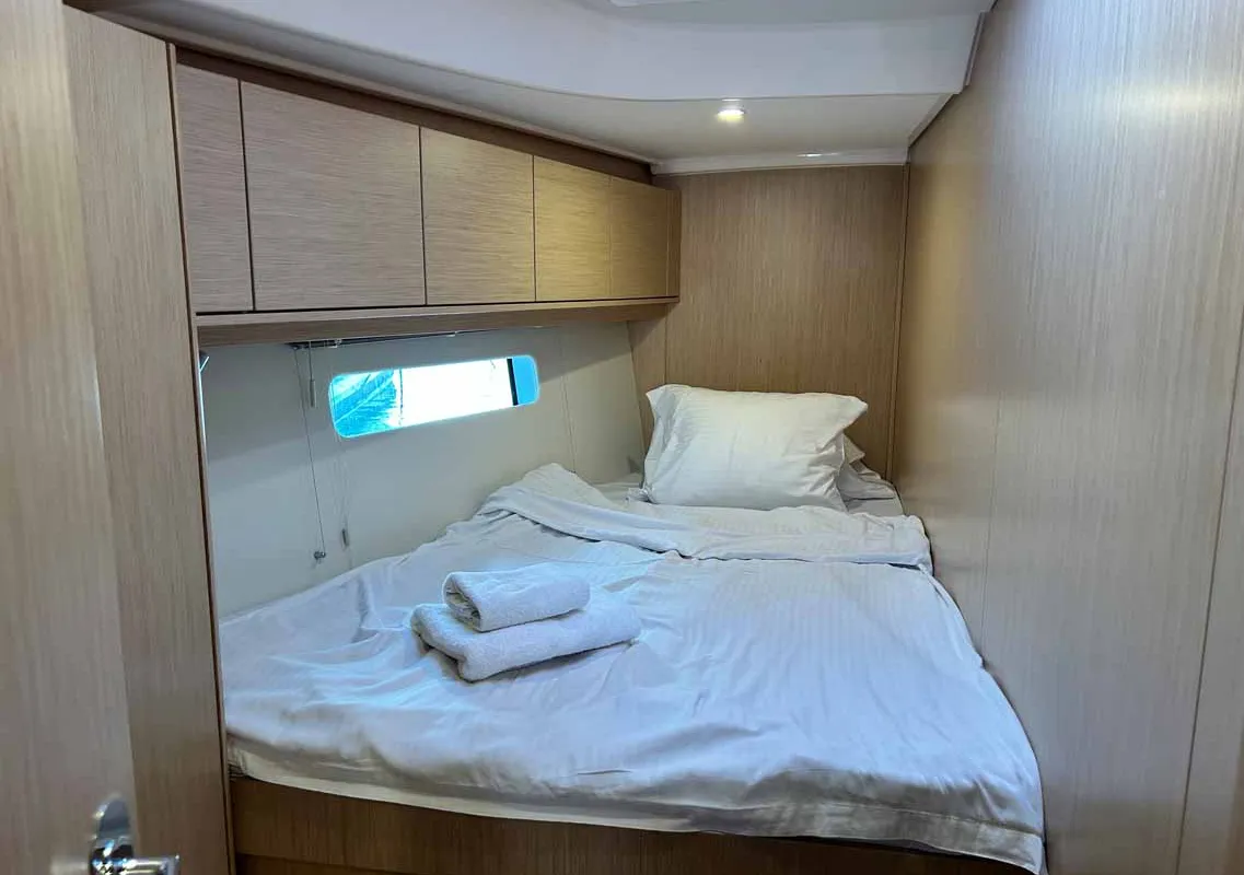 Cabin on Penelope, a Bavaria C46 sailboat at Municipal Unit of Lefkada, Greece
