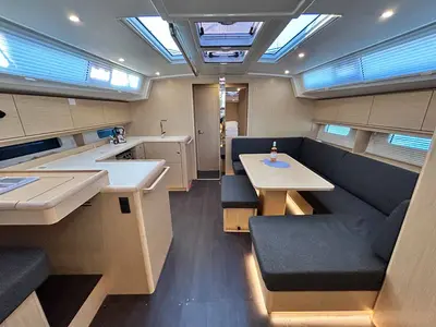 Salon of Penelope, a Bavaria C46 sailboat at Municipal Unit of Lefkada, Greece