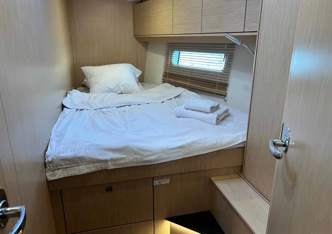 Cabin on Penelope, a Bavaria C46 sailboat at Municipal Unit of Lefkada, Greece