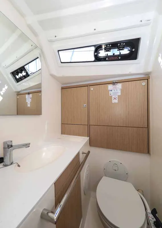 Head on Studio 963, a Bavaria Cruiser 46 Style sailboat at Grad Biograd na Moru, Croatia