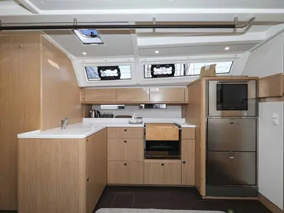 Galley of Studio 963, a Bavaria Cruiser 46 Style sailboat at Grad Biograd na Moru, Croatia