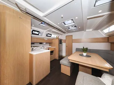 Salon of Studio 963, a Bavaria Cruiser 46 Style sailboat at Grad Biograd na Moru, Croatia