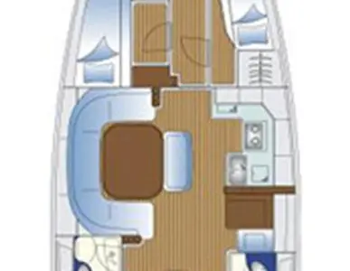Floor plan of Kyknos, a Bavaria 50 sailboat at Volos, Greece