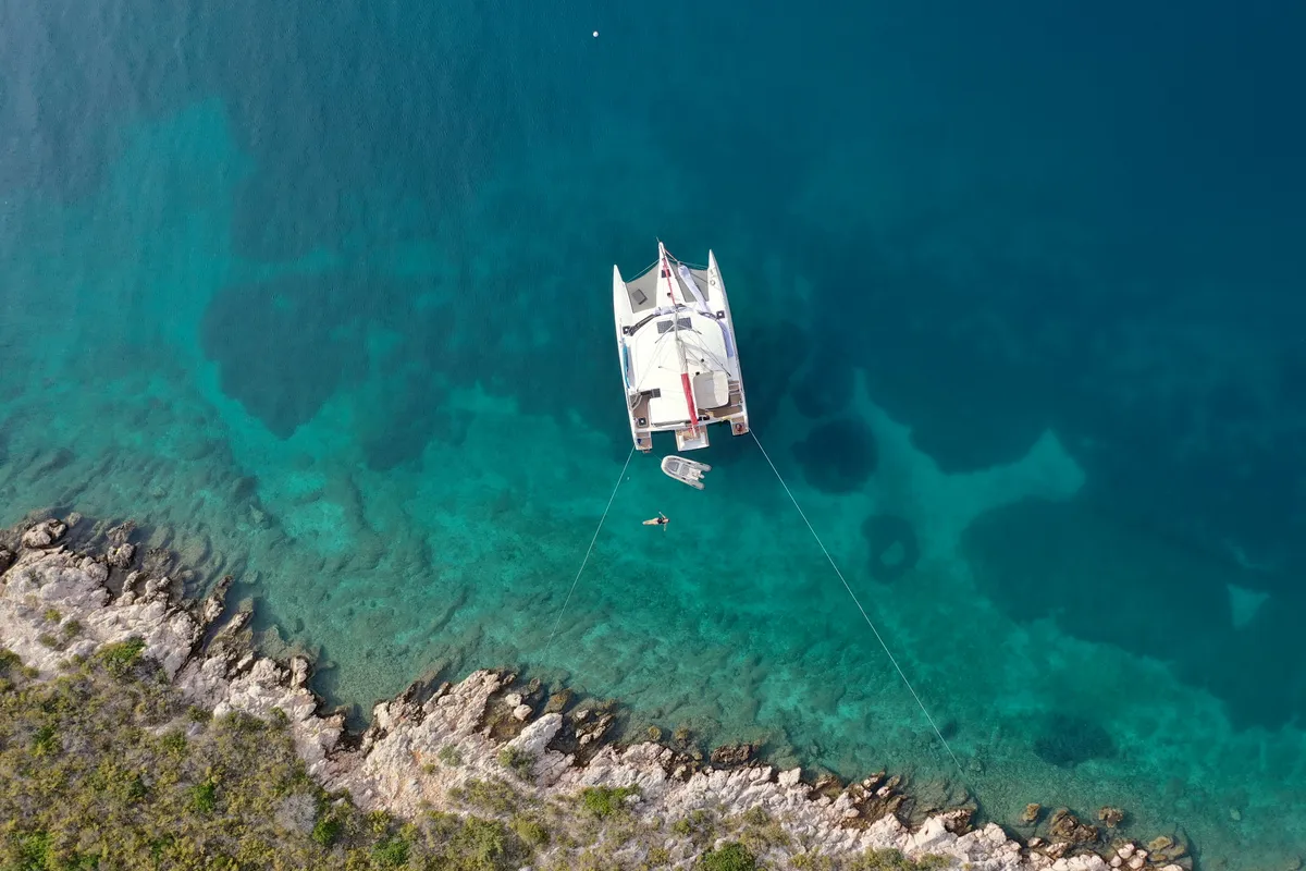 Exterior view of Sardinia, a NEEL 43 sailboat at U Pàize, Italy