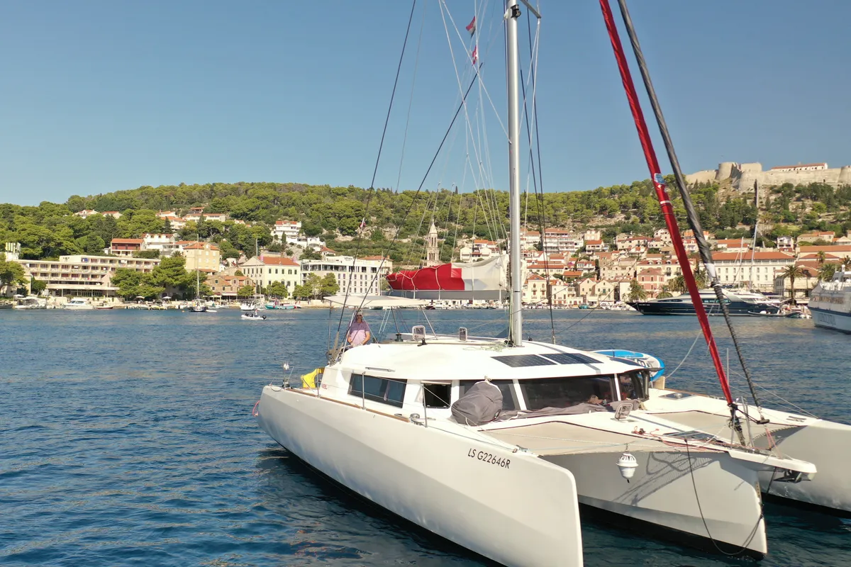 Exterior view of Sardinia, a NEEL 43 sailboat at U Pàize, Italy