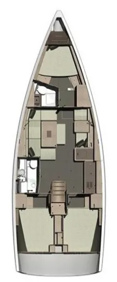 Floor plan of Argo, a Dufour 412 GL sailboat at Municipal Unit of Lefkada, Greece