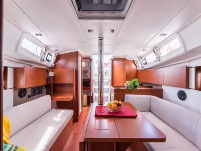 Salon of Lampuga, a Beneteau Oceanis 35.1 sailboat at Split, Croatia