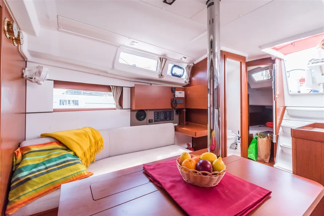 Salon of Lampuga, a Beneteau Oceanis 35.1 sailboat at Split, Croatia