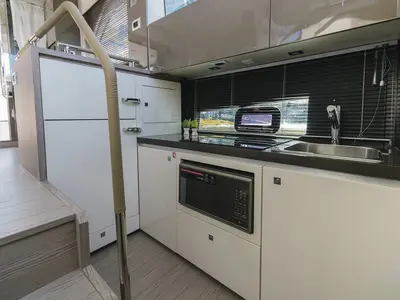 Galley of YES, a Sessa Fly 42 motorboat at Šibenik, Croatia