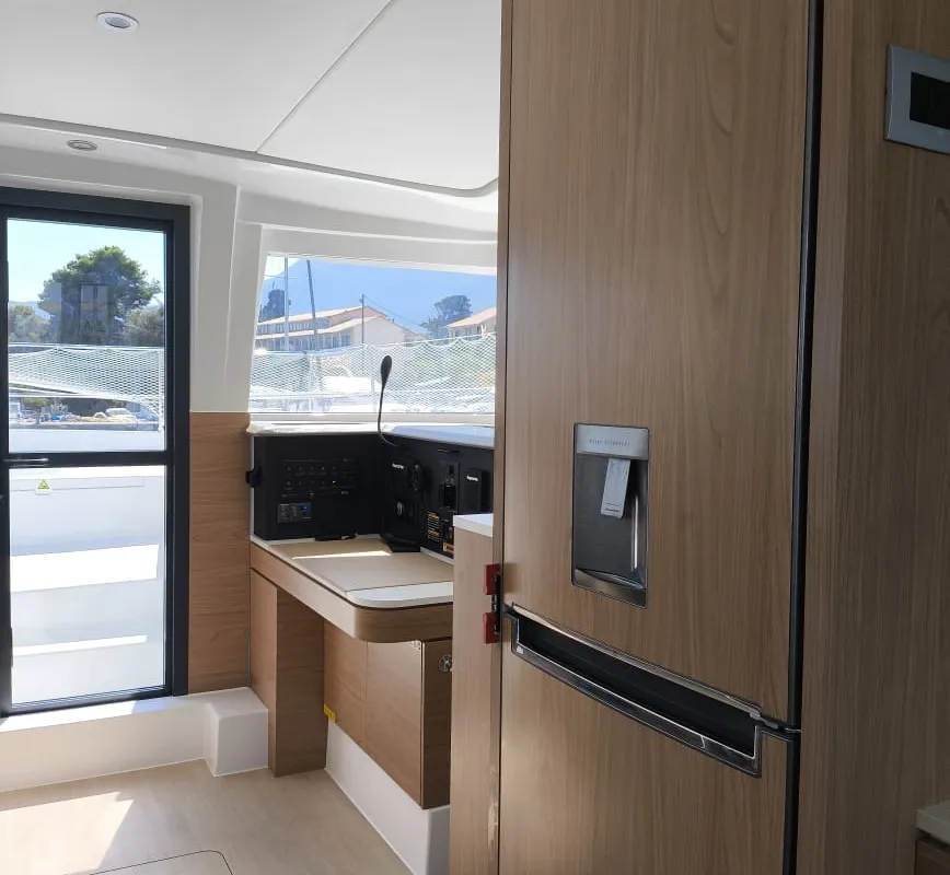 Salon of Bali 4.2, a catamaran at Ellomenos, Greece