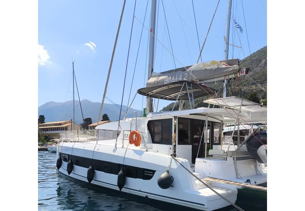 Bali 4.2, a catamaran at Ellomenos, Greece