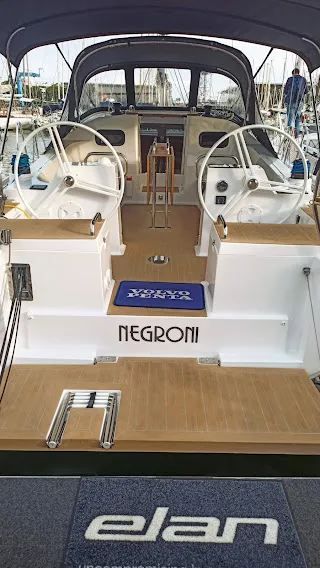 Deck of Negroni, a Elan 40.1 sailboat at Ibiza, Spain
