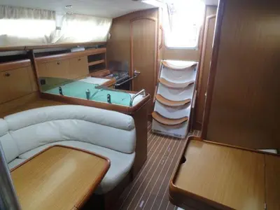 Galley of Celeste, a Jeanneau Sun Odyssey 36i sailboat at Lavreotiki Municipal Unit, Greece