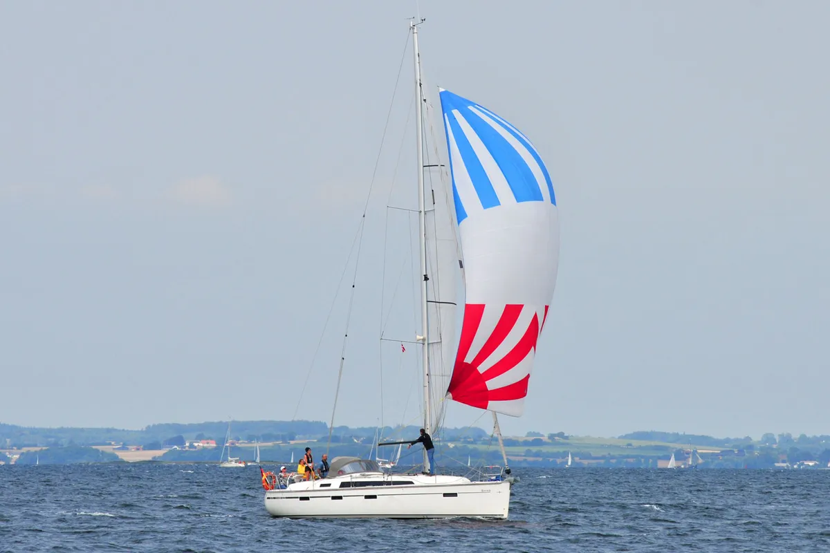 Exterior view of Ventus, a Bavaria Cruiser 41S sailboat at Heiligenhafen, Germany