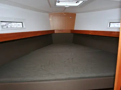 Cabin on Ventus, a Bavaria Cruiser 41S sailboat at Heiligenhafen, Germany