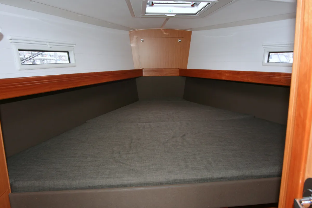 Cabin on Ventus, a Bavaria Cruiser 41S sailboat at Heiligenhafen, Germany