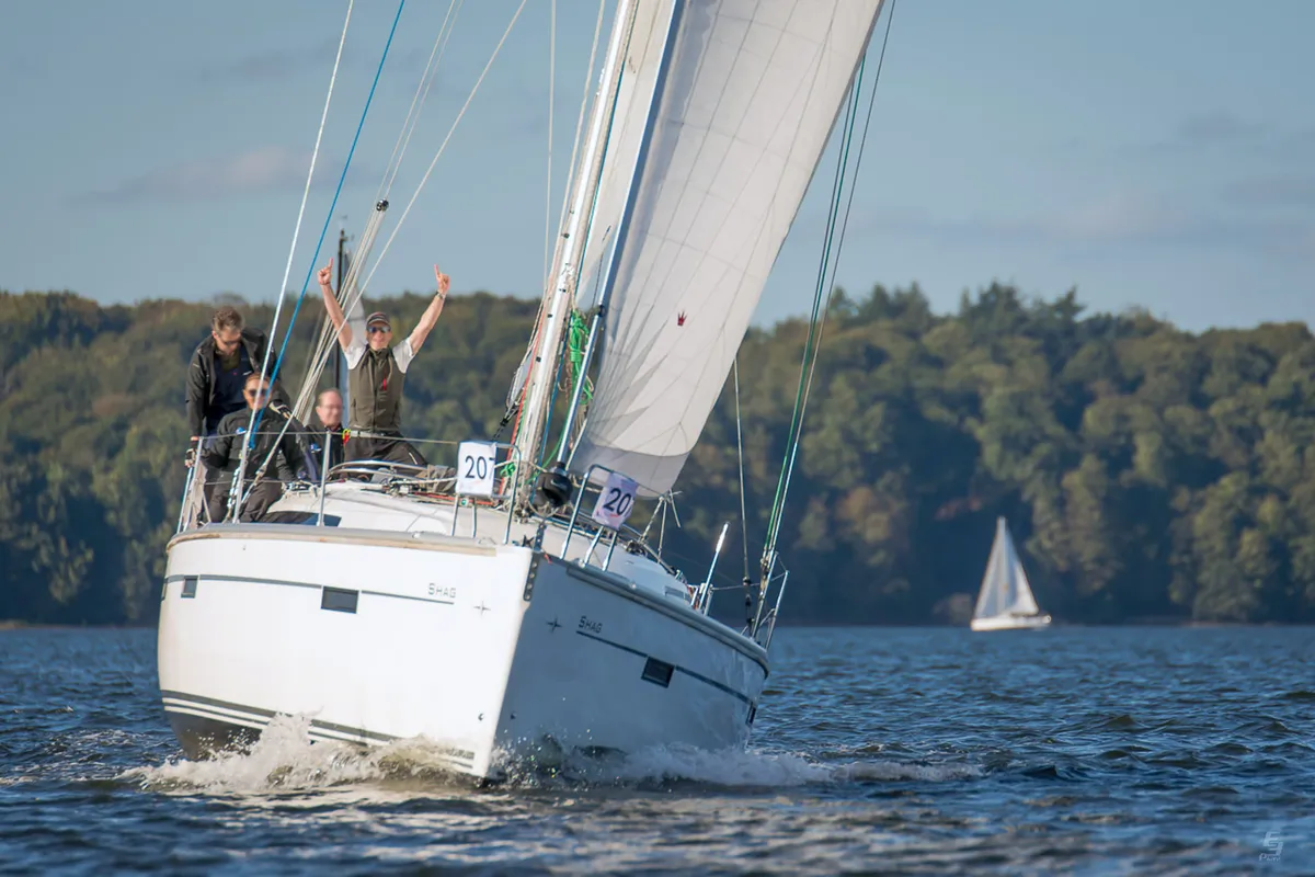 Exterior view of Ventus, a Bavaria Cruiser 41S sailboat at Heiligenhafen, Germany