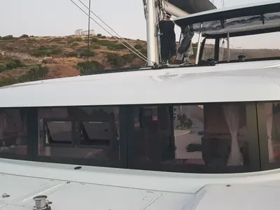 Midas, a Lagoon 42 catamaran at Athens, Greece
