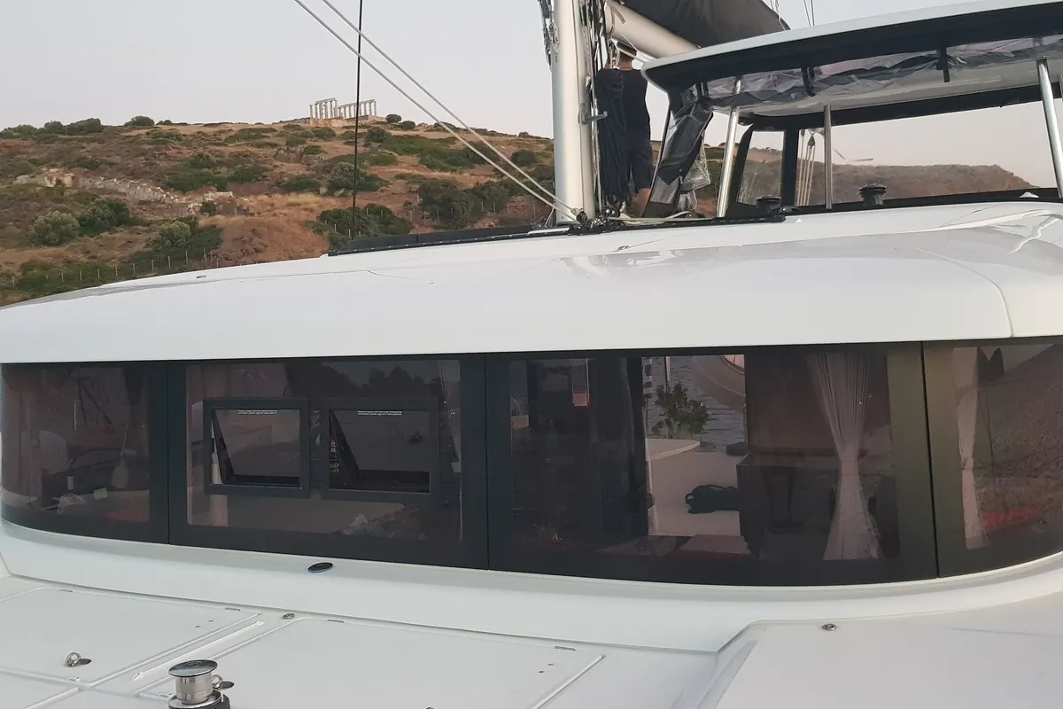 Midas, a Lagoon 42 catamaran at Athens, Greece