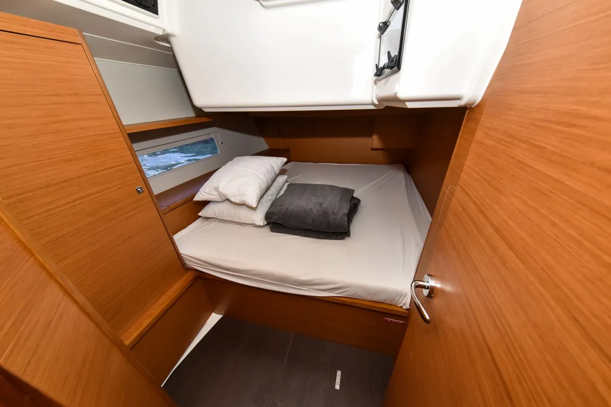 Cabin on La Familia, a Dufour 470 sailboat at Zadar, Croatia