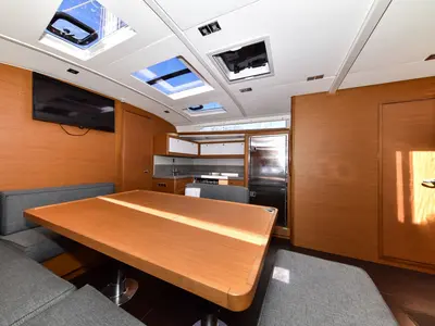 Salon of La Familia, a Dufour 470 sailboat at Zadar, Croatia