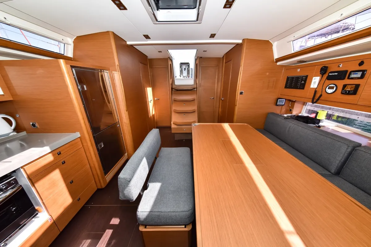 Salon of La Familia, a Dufour 470 sailboat at Zadar, Croatia