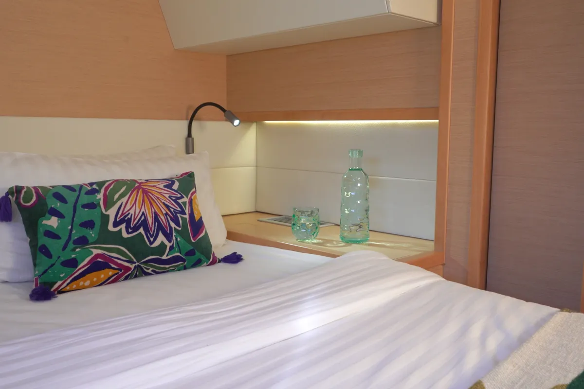 Cabin on My One, a Lagoon 52 F catamaran at Cagliari, Italy