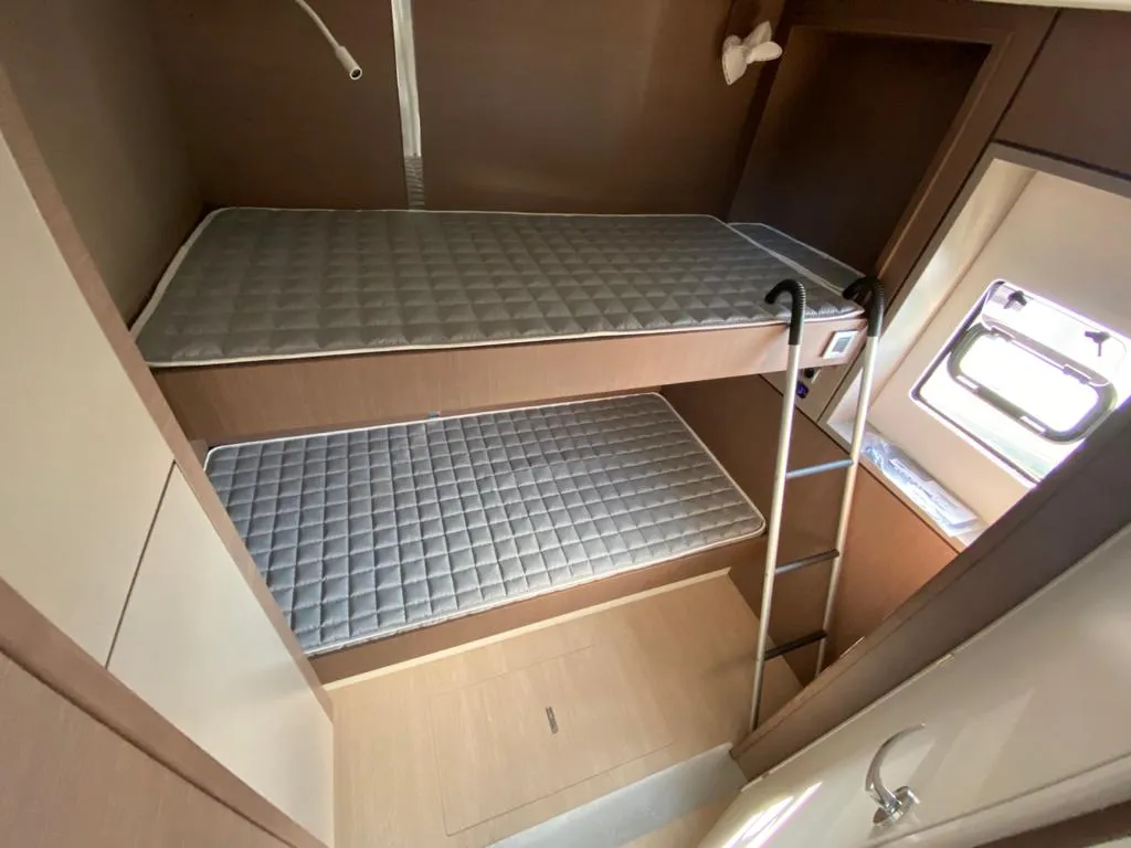 Cabin on Terra, a Bali 4.8 catamaran at Olbia, Italy