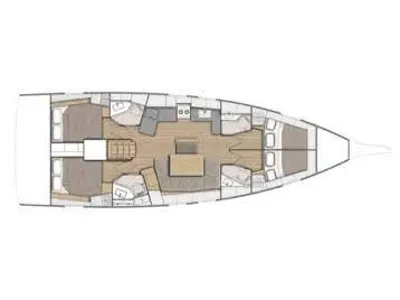 Floor plan of Jacob, a Beneteau Oceanis 46.1 sailboat at Athens, Greece