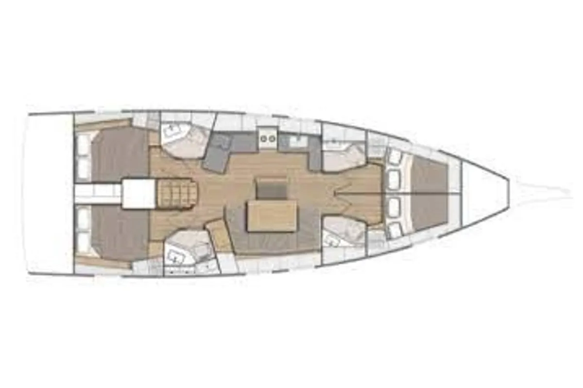 Floor plan of Jacob, a Beneteau Oceanis 46.1 sailboat at Athens, Greece