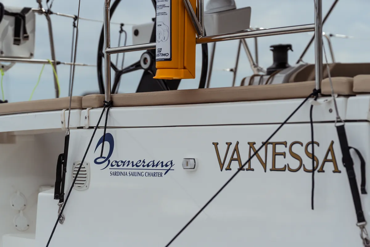 Vanessa, a Dufour 530 sailboat at Olbia, Italy