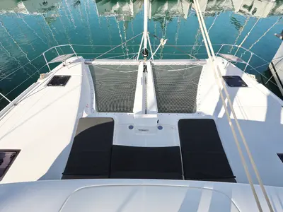 Deck of HASTA LA VISTA, a Lagoon 46 catamaran at Sukošan, Croatia