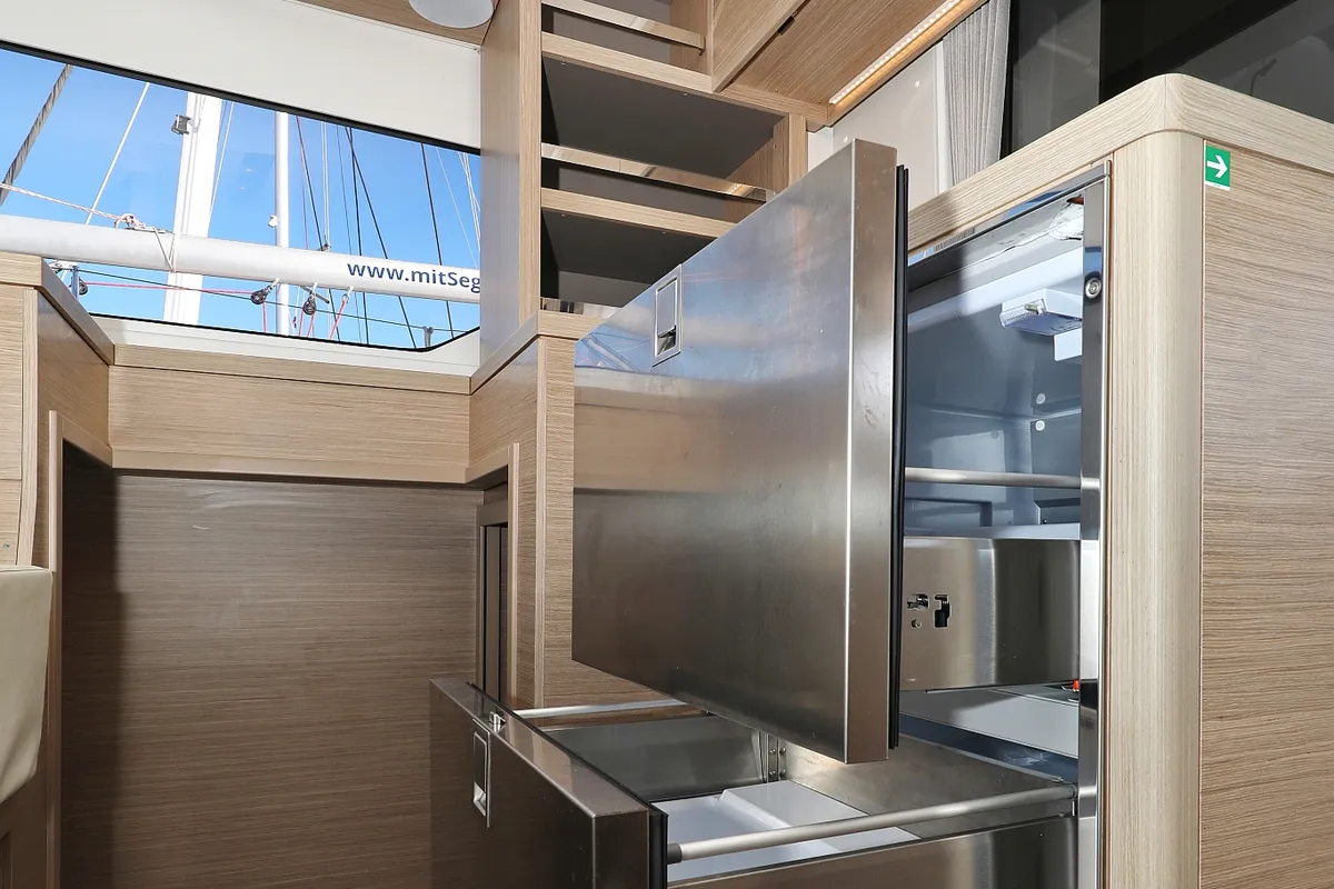 Galley of HASTA LA VISTA, a Lagoon 46 catamaran at Sukošan, Croatia
